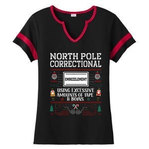 Embezzlement Elf Family Christmas Matching Wrapping Present Ladies Halftime Notch Neck Tee