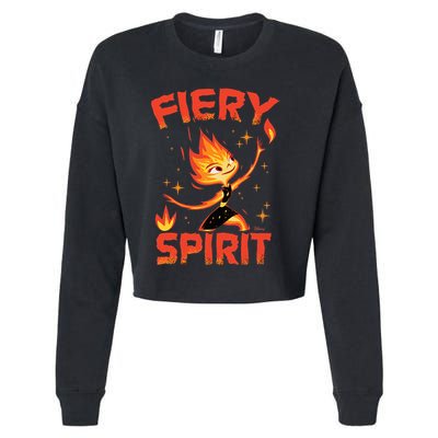 Elemental Ember Fiery Spirit Cropped Pullover Crew