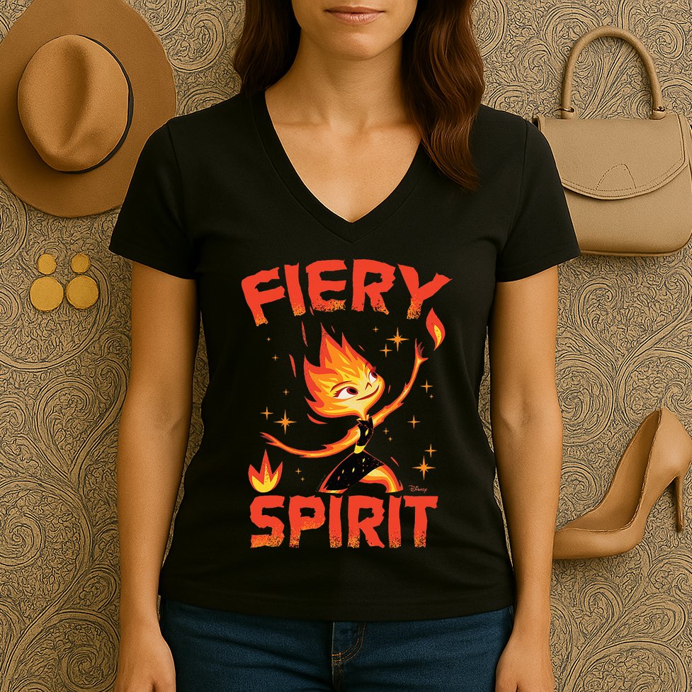 Elemental Ember Fiery Spirit Women's V-Neck T-Shirt