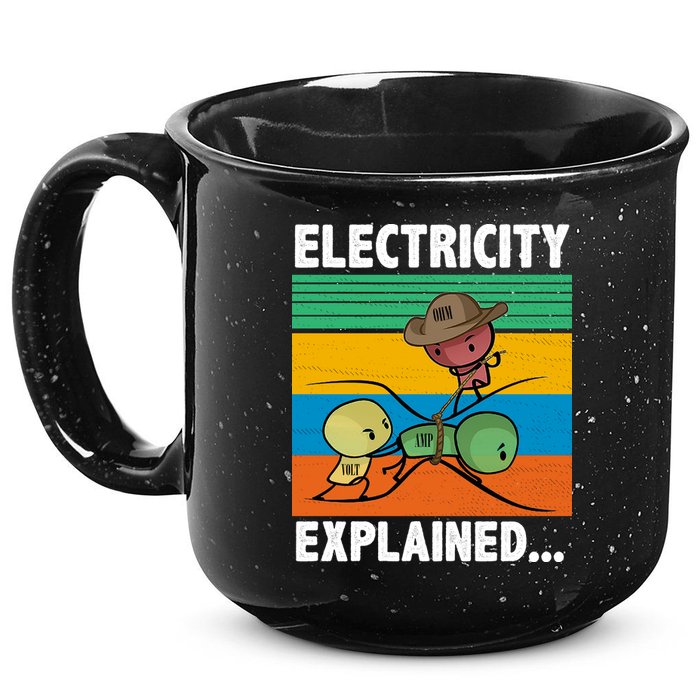 Electricity Explained Funny 15oz Campfire Ceramic Mug