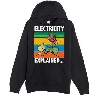 Electricity Explained Funny Premium Pullover Hoodie