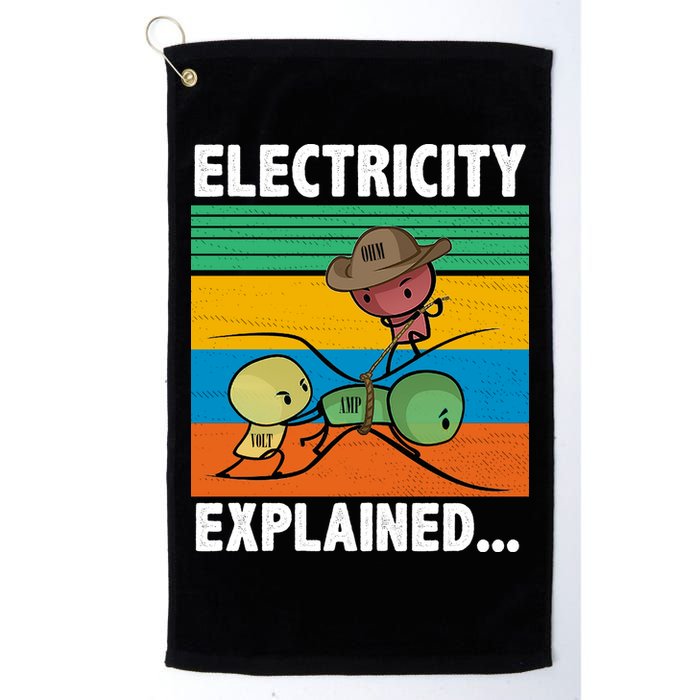Electricity Explained Funny Golf Towel