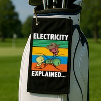 Electricity Explained Funny Golf Towel