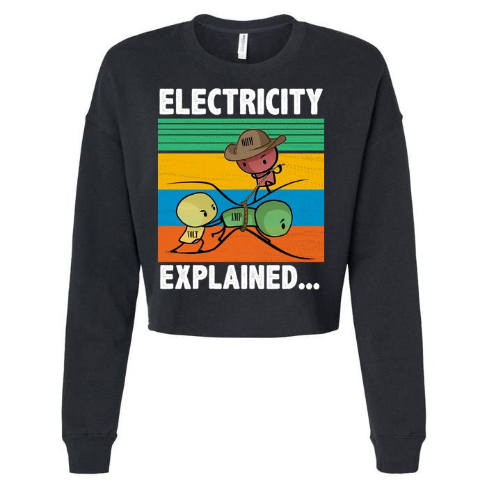 Electricity Explained Funny Cropped Pullover Crew