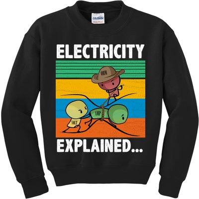 Electricity Explained Funny Kids Sweatshirt