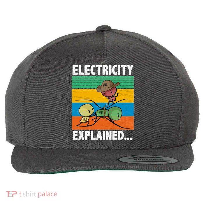 Electricity Explained Funny Wool Snapback Cap