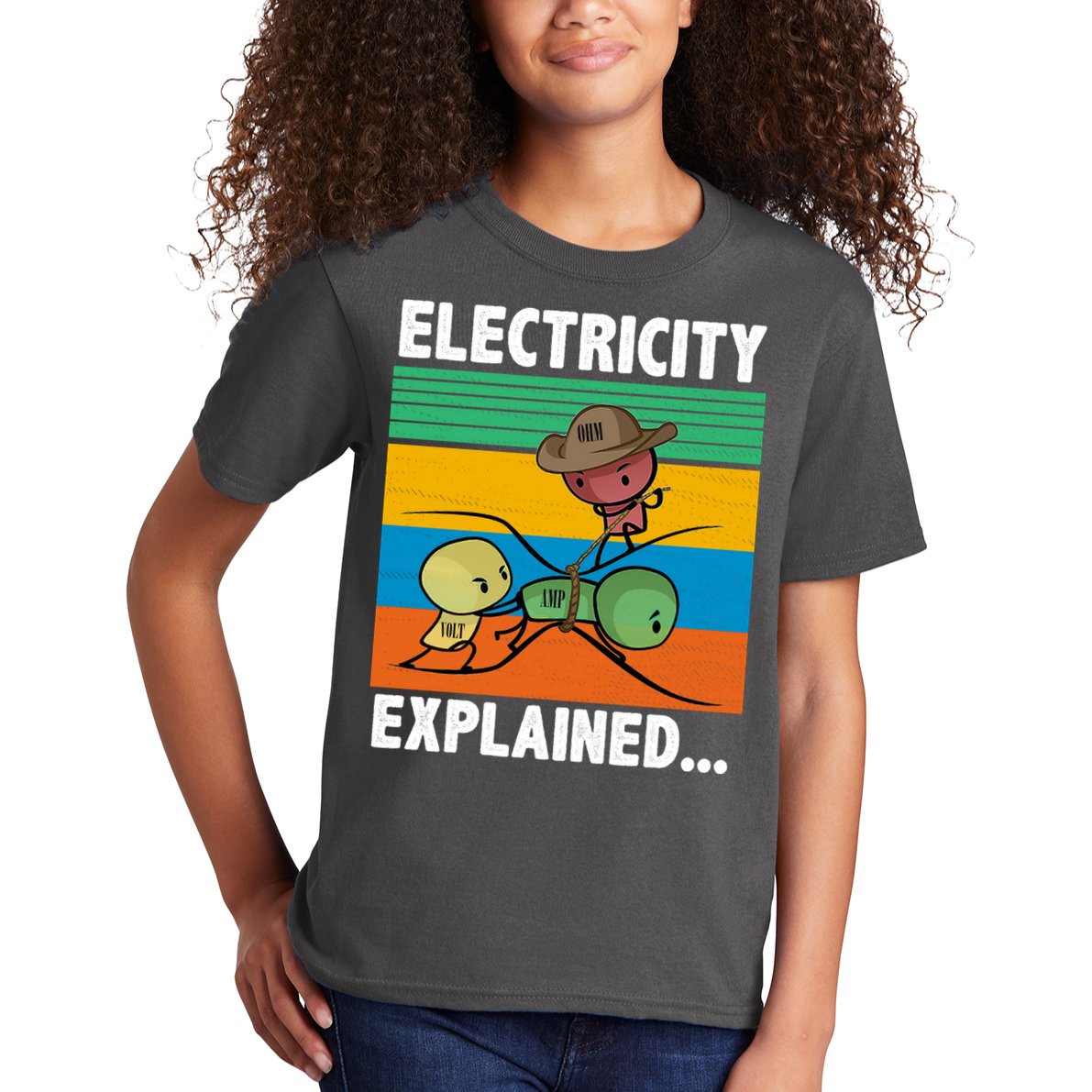 Electricity Explained Funny Kids T-Shirt