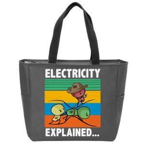 Electricity Explained Funny Zip Tote Bag