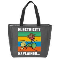 Electricity Explained Funny Zip Tote Bag