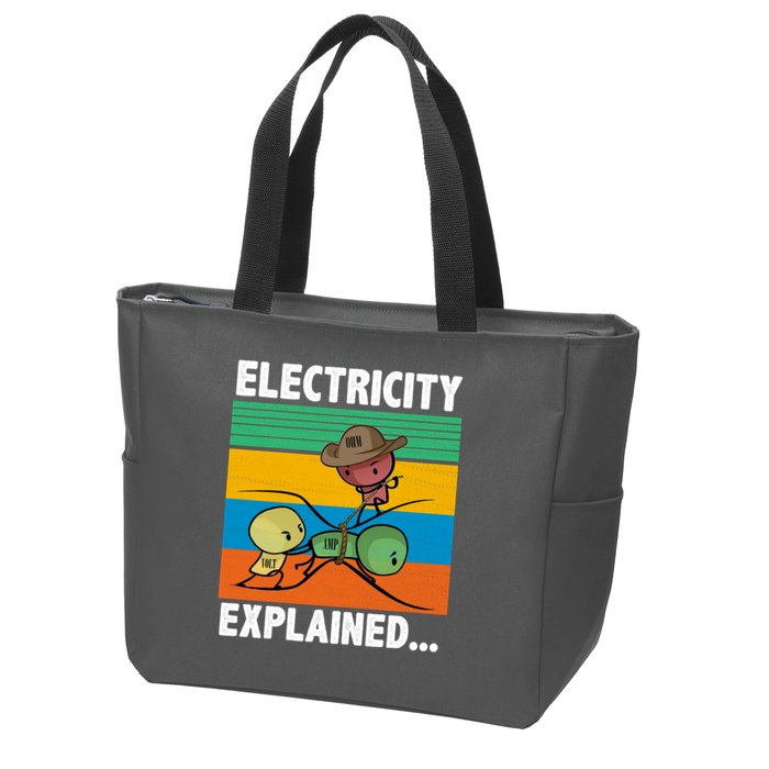 Electricity Explained Funny Zip Tote Bag
