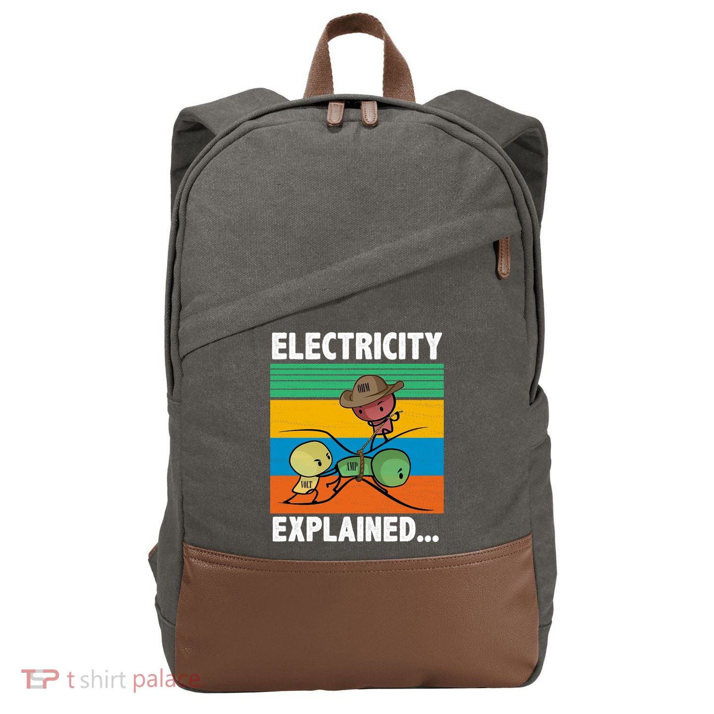 Electricity Explained Funny Cotton Canvas Backpack