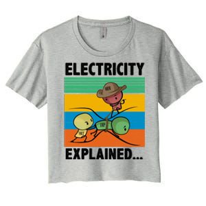 Electricity Explained Funny Women's Crop Top Tee