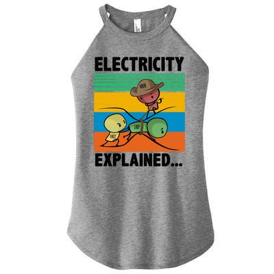 Electricity Explained Funny Women’s Perfect Tri Rocker Tank