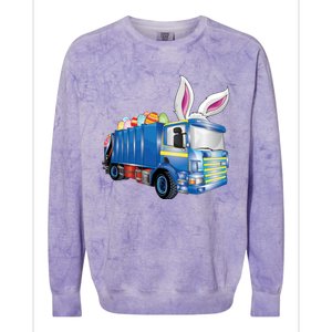 Easter Egg Garbage Truck Funny Gift Easter Bunny Basket Gift Colorblast Crewneck Sweatshirt