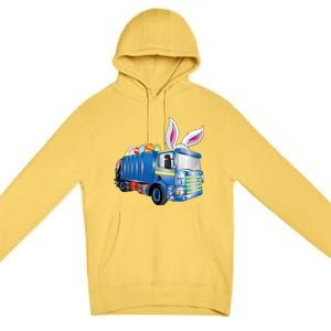 Easter Egg Garbage Truck Funny Gift Easter Bunny Basket Gift Premium Pullover Hoodie