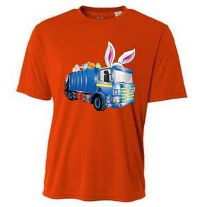 Easter Egg Garbage Truck Funny Gift Easter Bunny Basket Gift Cooling Performance Crew T-Shirt