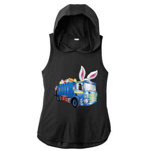 Easter Egg Garbage Truck Funny Gift Easter Bunny Basket Gift Ladies PosiCharge Tri-Blend Wicking Draft Hoodie Tank