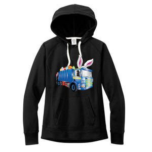 Easter Egg Garbage Truck Funny Gift Easter Bunny Basket Gift Women's Fleece Hoodie