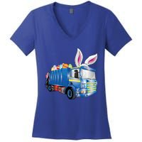 Easter Egg Garbage Truck Funny Gift Easter Bunny Basket Gift Women's V-Neck T-Shirt