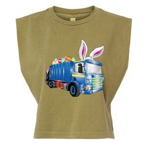 Easter Egg Garbage Truck Funny Gift Easter Bunny Basket Gift Garment-Dyed Women's Muscle Tee