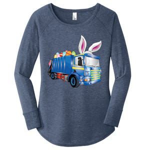 Easter Egg Garbage Truck Funny Gift Easter Bunny Basket Gift Women's Perfect Tri Tunic Long Sleeve Shirt