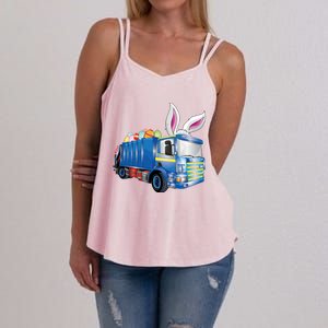 Easter Egg Garbage Truck Funny Gift Easter Bunny Basket Gift Women's Strappy Tank