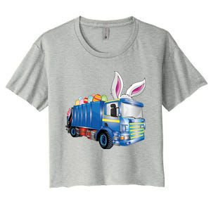 Easter Egg Garbage Truck Funny Gift Easter Bunny Basket Gift Women's Crop Top Tee