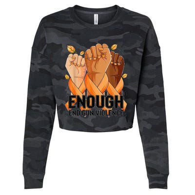 Enough End Gun Violence Awareness Day Wear Orange Cropped Pullover Crew