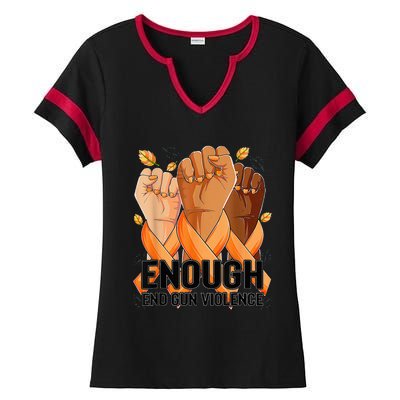 Enough End Gun Violence Awareness Day Wear Orange Ladies Halftime Notch Neck Tee