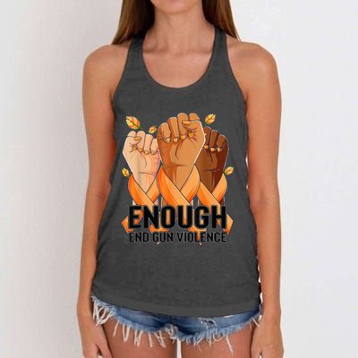 Enough End Gun Violence Awareness Day Wear Orange Women's Knotted Racerback Tank