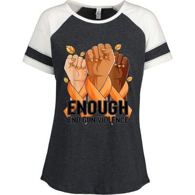 Enough End Gun Violence Awareness Day Wear Orange Enza Ladies Jersey Colorblock Tee