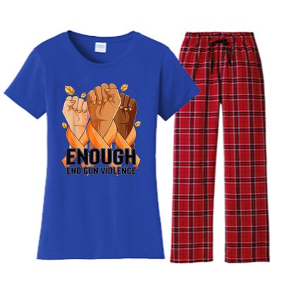 Enough End Gun Violence Awareness Day Wear Orange Women's Flannel Pajama Set