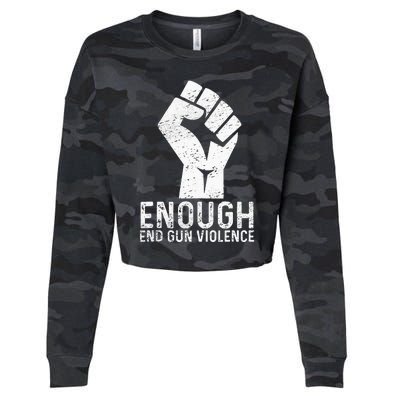 Enough End Gun Violence No Gun Awareness Day Wear Orange Cropped Pullover Crew