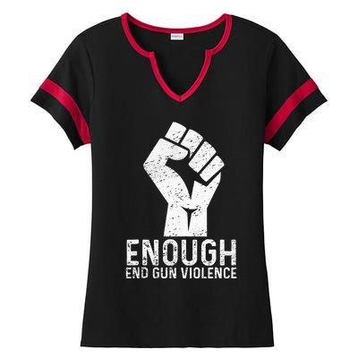 Enough End Gun Violence No Gun Awareness Day Wear Orange Ladies Halftime Notch Neck Tee