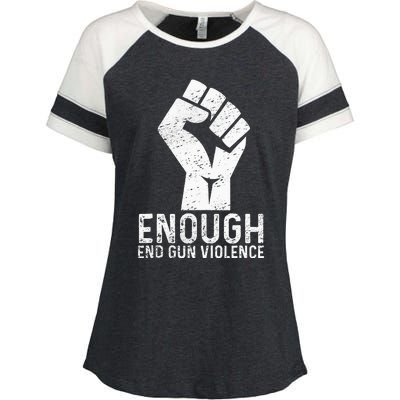 Enough End Gun Violence No Gun Awareness Day Wear Orange Enza Ladies Jersey Colorblock Tee