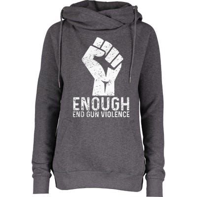 Enough End Gun Violence No Gun Awareness Day Wear Orange Womens Funnel Neck Pullover Hood