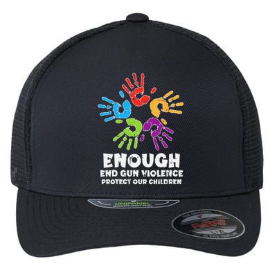 Enough End Gun Violence Protect Our Children Orange Mom Dad Flexfit Unipanel Trucker Cap