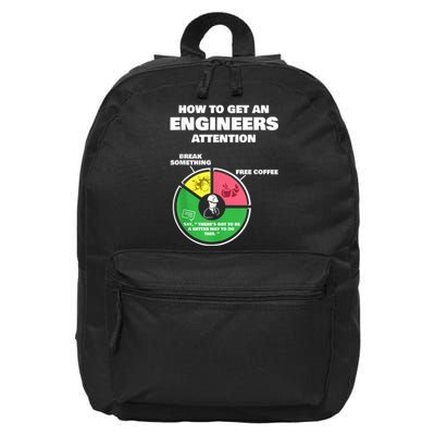 Engineer Engineering Gifts How To Get Engineers Attention 16 in Basic Backpack