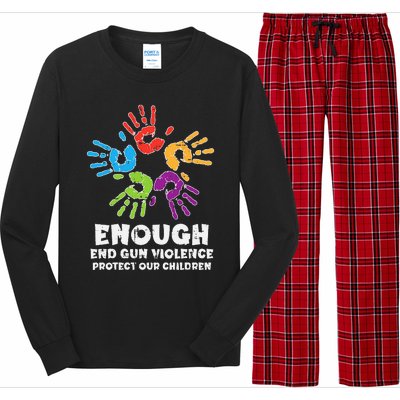 Enough End Gun Violence Protect Our Children Orange Mom Dad Long Sleeve Pajama Set