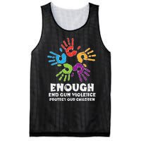 Enough End Gun Violence Protect Our Children Orange Mom Dad Mesh Reversible Basketball Jersey Tank