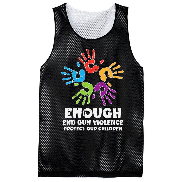 Enough End Gun Violence Protect Our Children Orange Mom Dad Mesh Reversible Basketball Jersey Tank