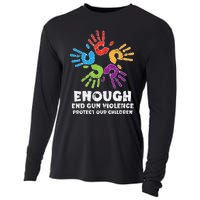 Enough End Gun Violence Protect Our Children Orange Mom Dad Cooling Performance Long Sleeve Crew