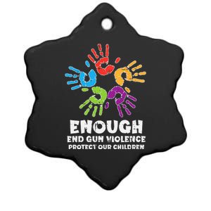 Enough End Gun Violence Protect Our Children Orange Mom Dad Ceramic Star Ornament