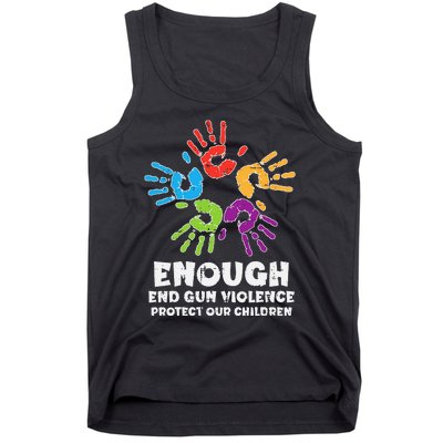 Enough End Gun Violence Protect Our Children Orange Mom Dad Tank Top