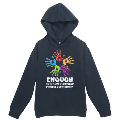 Enough End Gun Violence Protect Our Children Orange Mom Dad Urban Pullover Hoodie