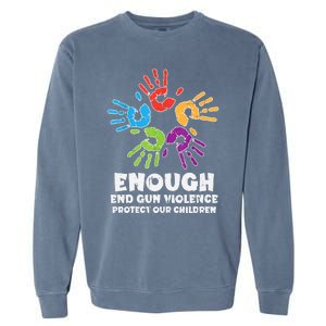 Enough End Gun Violence Protect Our Children Orange Mom Dad Garment-Dyed Sweatshirt