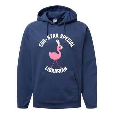 Easter Eggcute Giftstra Special Librarian Flamingo Gift Performance Fleece Hoodie