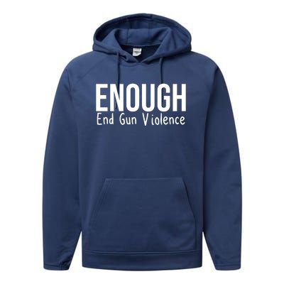 Enough End Gun Violence No More Guns Performance Fleece Hoodie