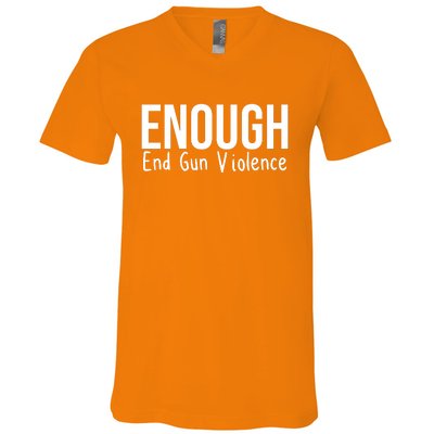 Enough End Gun Violence No More Guns V-Neck T-Shirt