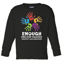 Enough End Gun Violence Protect Our Children Orange Mom Dad Toddler Long Sleeve Shirt